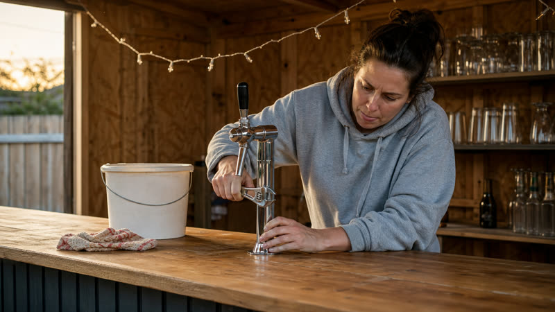 Fitting the beer tap